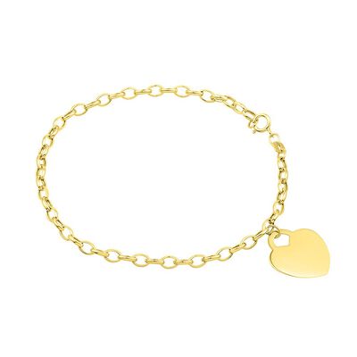 Heart Dangle Bracelet in 14K Yellow Gold