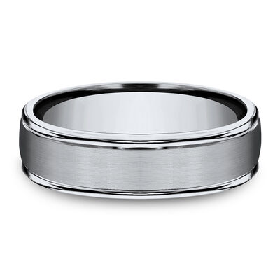 Men's Satin Finish Band in Titanium, 6MM