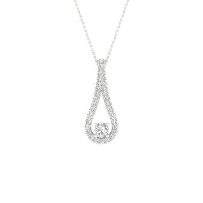 Lab Grown Diamond Drop Pendant in 14K Gold