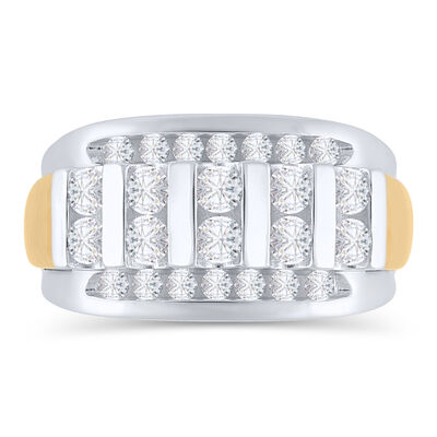 Men’s Lab Grown Diamond Ring in 10K Yellow & White Gold (1 1/2 ct. tw.)