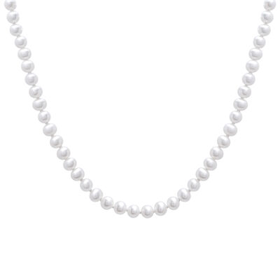 Pearl Necklace with Vermeil Closure