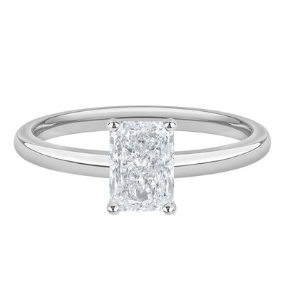 Diamond Radiant-Cut Solitaire Engagement Ring in 14K Gold