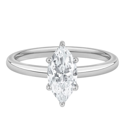Diamond Marquise Solitaire Engagement Ring in 14K Gold