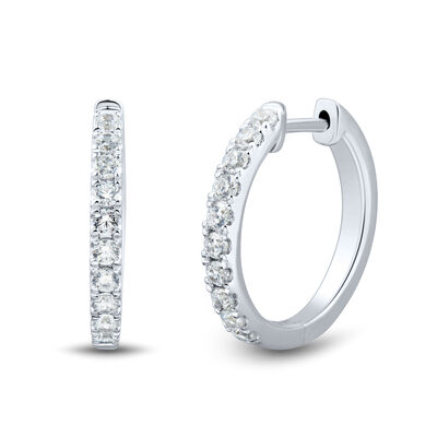 Lab Grown Diamond Hoop Earrings in 14K Gold